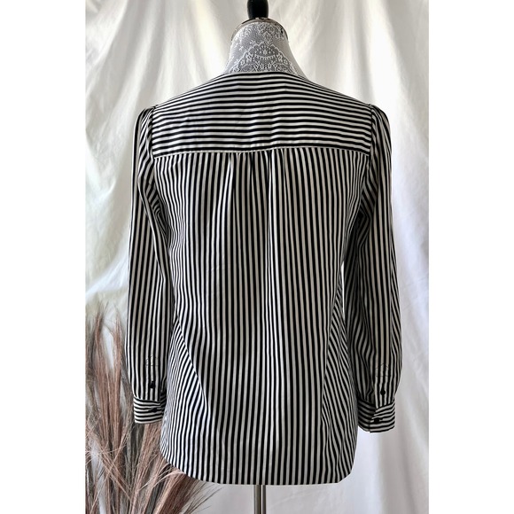 Cynthia Steffe Striped V-Neck Popover Blouse - Picture 2 of 5